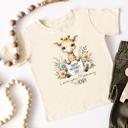  Custom Mother’s Day Gift from Toddler; Personalized Mother’s Day Toddler Shirt – Cute Giraffe with Flowers, “I Love You Mommy” Design