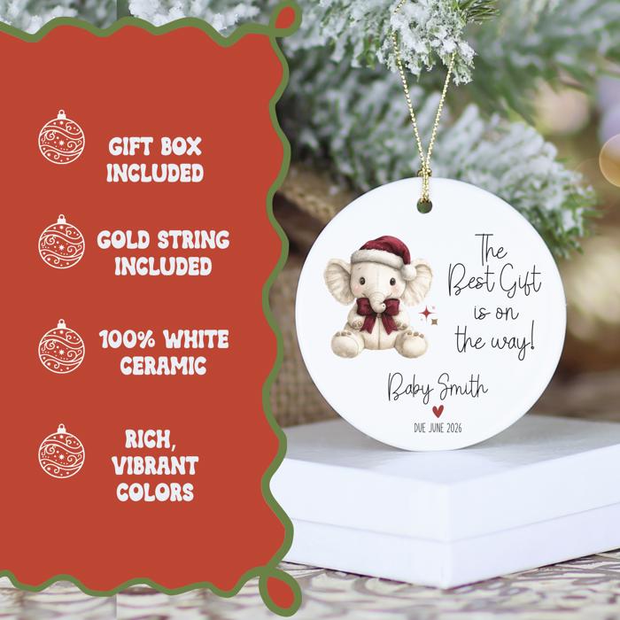 Expecting Parents Personalized Christmas Ornament | Custom Pregnancy Announcement Ornament 