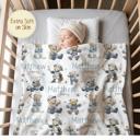  Sports Teddy Bear Personalized Baby Blanket | Baseball, Basketball, Soccer, Football, Golf Sports Themed Nursery Decor | Baby Shower Gift