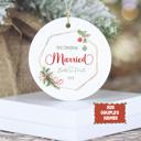  First Christmas Married Personalized Ornament 2025 | Custom Wedding Gift with Couples Names | Gift Box Included