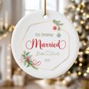  First Christmas Married Personalized Ornament 2025 | Custom Wedding Gift with Couples Names | Gift Box Included