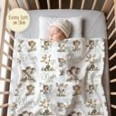  Personalized Safari Baby Blanket | Animal Baby Shower Gift | Safari Nursery Decor | Whimsical Baby Shower Gift