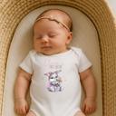 0-3M Bunny Holding Easter Cross First Easter Personalized Onesie for Baby Girl | Short Sleeve 100% Cotton Bodysuit