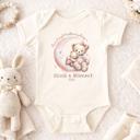  Baby Onesie for First Mother’s Day | Personalized Gift from Baby to Mommy | Mommy & Baby Teddy Bears on Pink Moon | Custom Names Year 2026