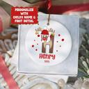  Personalized Rudolph Initial and Name Child's Christmas Ornament | Ornament for Boy or Girl