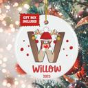  Personalized Rudolph Initial and Name Child's Christmas Ornament | Ornament for Boy or Girl