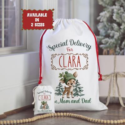 Personalized Baby Animal Christmas Gift Bag | Child’s Name and Custom Signature