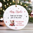  Personalized Teacher Thank You Christmas Ornament| Includes Teacher Name, Student Name, Grade, School | Gift Box Included