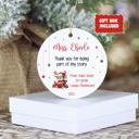 Personalized Teacher Thank You Christmas Ornament| Includes Teacher Name, Student Name, Grade, School | Gift Box Included