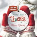  World’s Best Teacher Personalized Christmas Ornament | Signed by Student| 4 Design Options