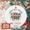  World’s Best Teacher Personalized Christmas Ornament | Signed by Student| 4 Design Options