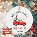  World’s Best Teacher Personalized Christmas Ornament | Signed by Student| 4 Design Options