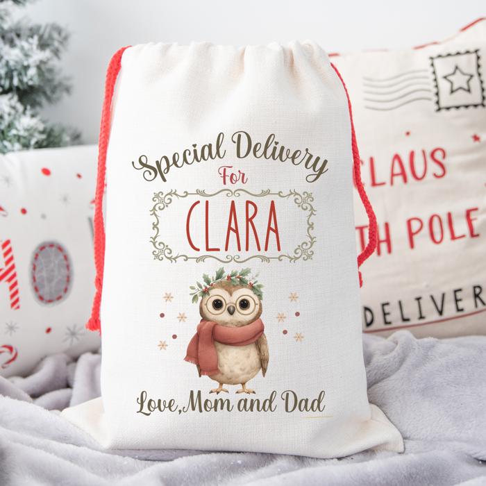 Personalized Baby Animal Christmas Gift Bag | Child’s Name and Custom Signature