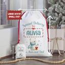 Small Personalized Baby Animal Christmas Gift Bag | Child’s Name and Custom Signature
