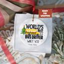 World’s Best Bus Driver Personalized Christmas Ornament | Driver Name & Bus Number | Signed by Student