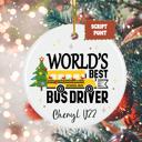 World’s Best Bus Driver Personalized Christmas Ornament | Driver Name & Bus Number | Signed by Student