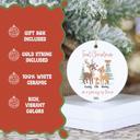  Family of Three Personalized Ornament | First Christmas Custom Deer Family Ornament with Names | Gift Box Included