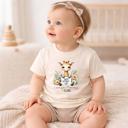  Custom Mother’s Day Gift from Toddler; Personalized Mother’s Day Toddler Shirt – Cute Giraffe with Flowers, “I Love You Mommy” Design
