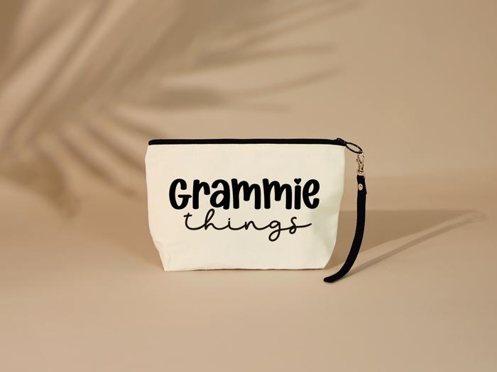 Grammie Things Cosmetic Bag with Wristlet – Cute Pouch for Grandma, Travel, Make Up or Everyday Essentials