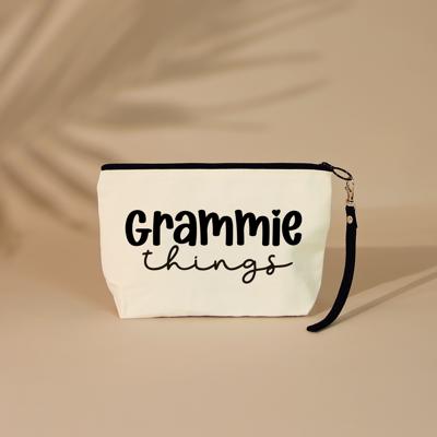 Grammie Things Cosmetic Bag with Wristlet – Cute Pouch for Grandma, Travel, Make Up or Everyday Essentials