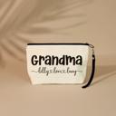   Personalized Grandma with Grandchildren's Names Cosmetic Bag with Wristlet – Pouch for Grandma, Travel, Make up or Everyday Essentials