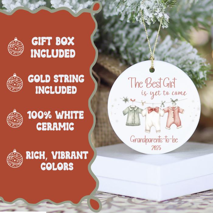 Personalized Grandparents-to-Be Christmas Ornament | Pregnancy Announcement Ornament | Baby Reveal Gift | Twin Options Available