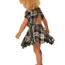  Toddler Girls’ Black and White Plaid Dress – Open Back Twirl Dress