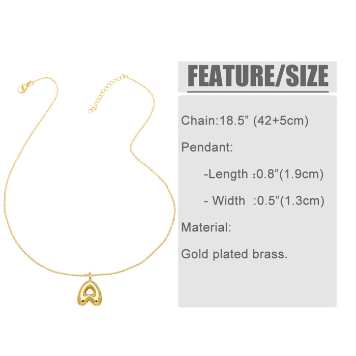 DaniEmCo Trendy Waterdrop Necklace | Personalized Initial Letter | Gold Finish