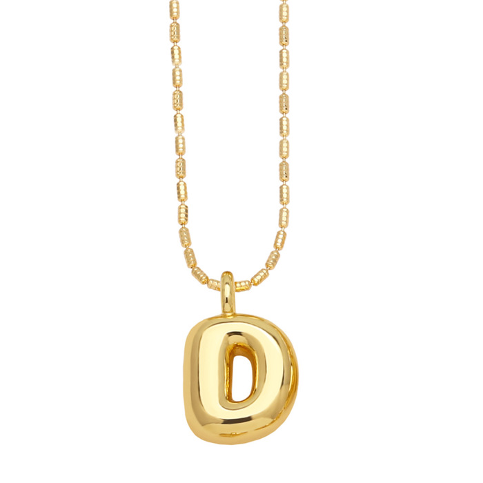 DaniEmCo Trendy Waterdrop Necklace | Personalized Initial Letter | Gold Finish