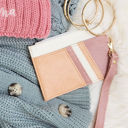  DaniEmCo TRIPLE TONE CC WALLET | Vegan Leather | Wristlet Strap |Credit Card Boutique Wallets 