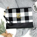  DaniEmCo BUFFALO CHECK Monogram Clutch | Personalized Holiday Gift | Removable Wristlet Bag
