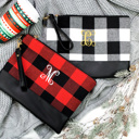  DaniEmCo BUFFALO CHECK Monogram Clutch | Personalized Holiday Gift | Removable Wristlet Bag