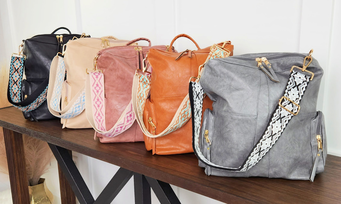 CHARIS Convertible Backpack | Vegan Leather Bag | Bonus +2 Straps