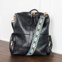 Black CHARIS Convertible Backpack | Vegan Leather Bag | Bonus +2 Straps