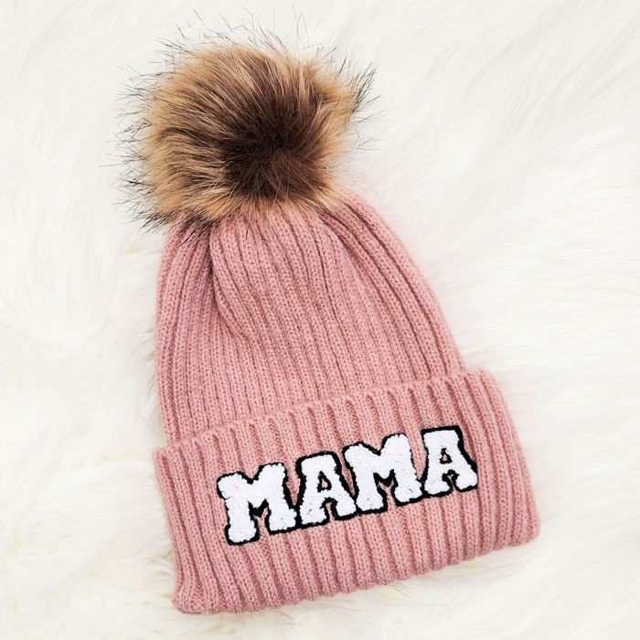 DaniEmCo CHENILLE MAMA BEANIE | Faux Fur Pom | Super Cozy