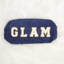 Glam DaniEmCo CORDUROY Makeup Cosmetic Bag | Chenille Lettering | Travel Organizer Bags