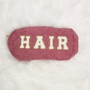 Hair DaniEmCo CORDUROY Makeup Cosmetic Bag | Chenille Lettering | Travel Organizer Bags