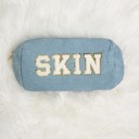 Skin DaniEmCo CORDUROY Makeup Cosmetic Bag | Chenille Lettering | Travel Organizer Bags