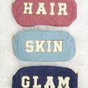  DaniEmCo CORDUROY Makeup Cosmetic Bag | Chenille Lettering | Travel Organizer Bags