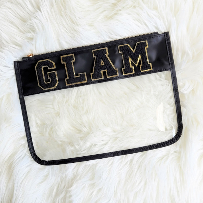 Fun Clear Organizer Pouch | CHENILLE LETTER POUCH | Travel Bag | Clear Design | Organizing Bags | Gift For Teen Mom