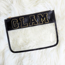 GLAM Fun Clear Organizer Pouch | CHENILLE LETTER POUCH | Travel Bag | Clear Design | Organizing Bags | Gift For Teen Mom