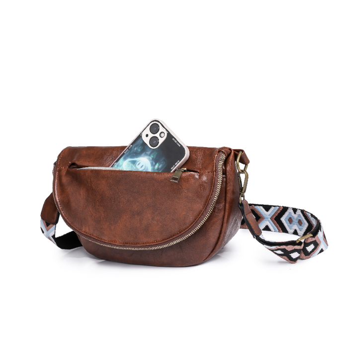 DaniEmCo HARLIE Crossbody Bag | Sling Handbag | Vegan Leather | Pattern Removable Strap
