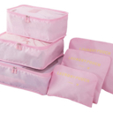 Light Pink 6PC TRAVEL LUGGAGE ORGANIZER BAGS | Travel Bag Set | Easy Storage Bags