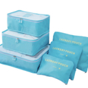Aqua 6PC TRAVEL LUGGAGE ORGANIZER BAGS | Travel Bag Set | Easy Storage Bags