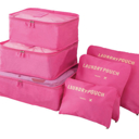 Hot Pink 6PC TRAVEL LUGGAGE ORGANIZER BAGS | Travel Bag Set | Easy Storage Bags
