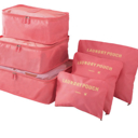 Coral 6PC TRAVEL LUGGAGE ORGANIZER BAGS | Travel Bag Set | Easy Storage Bags