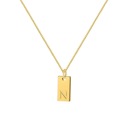 Gold-Plated N DaniEmCo Stamped Initial Letter Necklace | 18K Plated Gold | Personalized Jewelry Gift