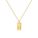 Gold-Plated P DaniEmCo Stamped Initial Letter Necklace | 18K Plated Gold | Personalized Jewelry Gift