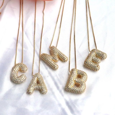 DaniEmCo JEWEL Bubble Initial Necklace | 18K Gold Plating | Gift For Her