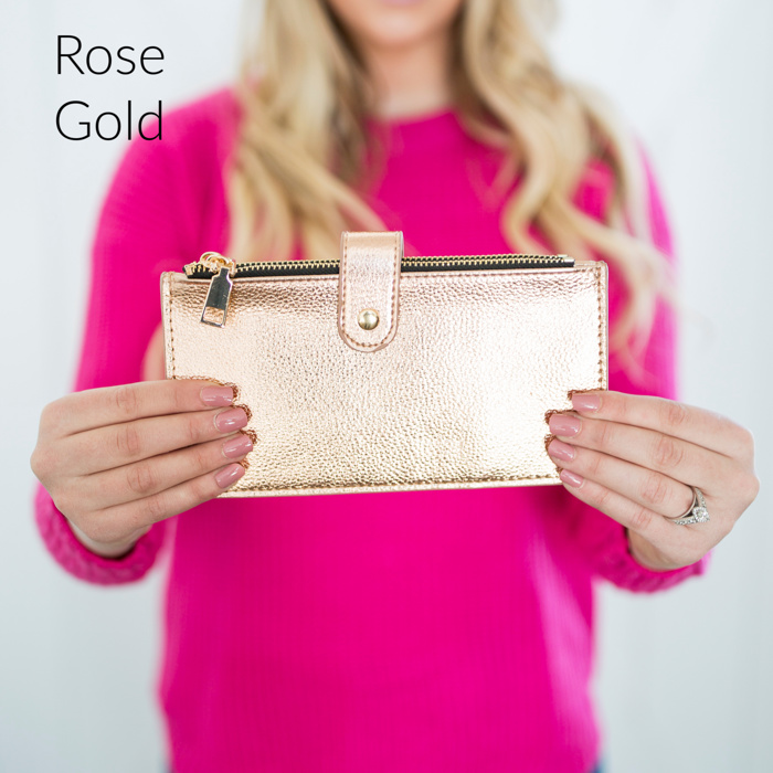 DaniEmCo SLIM ZIPPER WALLET | Vegan Leather | Clear ID Pocket | 14 CC Slots | All-In-One Card Organizer
